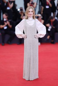 VENICE, ITALY - SEPTEMBER 04: Jury President Isabelle Huppert attends the "Joker: Folie à Deux" red carpet during the 81st Venice International Film Festival at Sala Grande on September 04, 2024 in Venice, Italy. (Photo by Andreas Rentz/Getty Images)