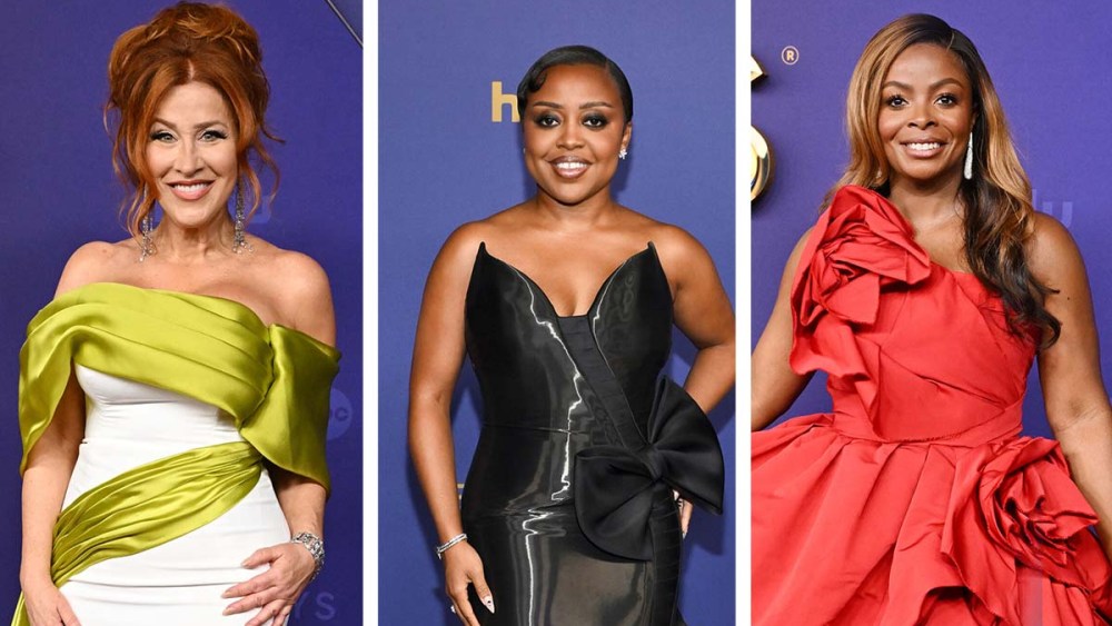 2024 Emmys Red Carpet Abbott Elementary cast, Lisa Ann Walter, Quinta Brunson and Janelle James on the 2024 Emmy Awards red carpet on Sept. 15.