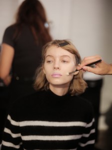 Backstage at Sandy Liang spring 2025 ready-to-wear show at New York Fashion Week.