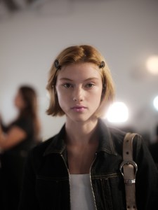 Backstage at Sandy Liang spring 2025 ready-to-wear show at New York Fashion Week.