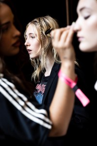 Backstage at the Coach spring 2025 ready-to-wear show at New York Fashion Week.