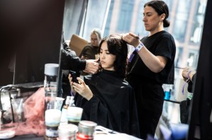 Backstage at the Coach spring 2025 ready-to-wear show at New York Fashion Week.