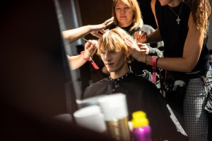 Backstage at the Coach spring 2025 ready-to-wear show at New York Fashion Week.