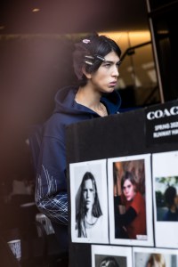 Backstage at the Coach spring 2025 ready-to-wear show at New York Fashion Week.