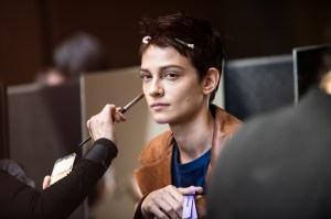 Backstage at the Coach spring 2025 ready-to-wear show at New York Fashion Week.