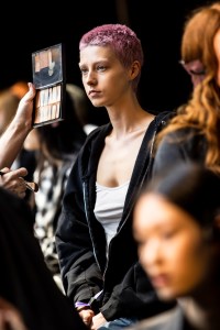Backstage at the Coach spring 2025 ready-to-wear show at New York Fashion Week.