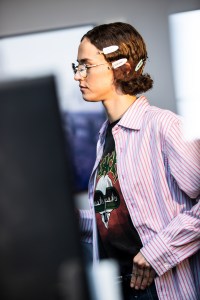 Backstage at the Coach spring 2025 ready-to-wear show at New York Fashion Week.