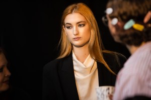 Backstage at the Coach spring 2025 ready-to-wear show at New York Fashion Week.