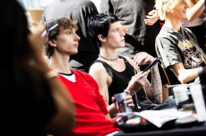 Backstage at the Coach spring 2025 ready-to-wear show at New York Fashion Week.