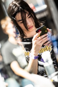 Backstage at the Coach spring 2025 ready-to-wear show at New York Fashion Week.