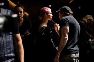 Backstage at the Coach spring 2025 ready-to-wear show at New York Fashion Week.