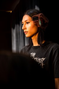Backstage at the Coach spring 2025 ready-to-wear show at New York Fashion Week.
