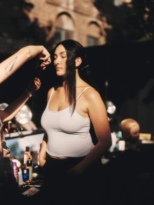 Backstage at the Collina Strada Spring 2025 ready-to-wear show at New York Fashion Week.