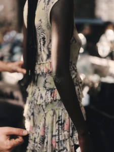 Backstage at the Collina Strada Spring 2025 ready-to-wear show at New York Fashion Week.