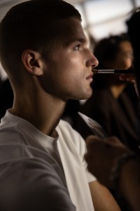 Backstage at the Off-White spring 2025 ready-to-wear show at New York Fashion Week.