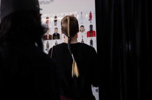 Backstage at the Off-White spring 2025 ready-to-wear show at New York Fashion Week.