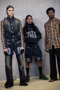 Backstage at the Off-White spring 2025 ready-to-wear show at New York Fashion Week.