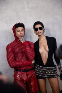 Backstage at the Off-White spring 2025 ready-to-wear show at New York Fashion Week.