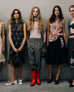 Backstage at Prada Spring 2025 Ready-to-Wear CollectionA