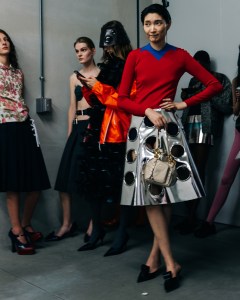 Backstage at Prada Spring 2025 Ready-to-Wear CollectionA