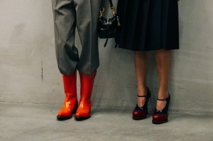 Backstage at Prada Spring 2025 Ready-to-Wear CollectionA