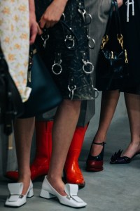 Backstage at Prada Spring 2025 Ready-to-Wear CollectionA