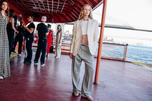 Backstage at the Tommy Hilfiger  spring 2025 ready-to-wear show at New York Fashion Week.