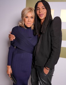 Brigitte Macron and Olivier Rousteing at the Balmain Spring 2025 ready-to-Wear show