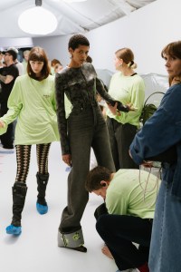 Backstage at Acne Studio Spring 2025 Ready-to-Wear Collection  at Paris Fashion Week