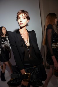 Backstage at Balmain Spring 2025 Ready-to-Wear Collection at Paris Fashion Week