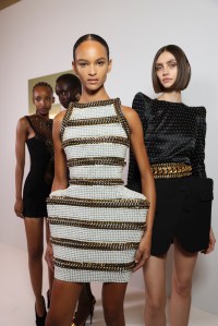 Backstage at Balmain Spring 2025 Ready-to-Wear Collection at Paris Fashion Week