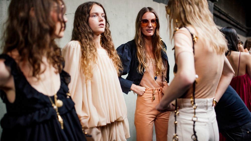 Backstage at Chloé Spring 2025 Ready-to-Wear Collection at Paris Fashion Week