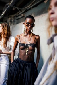 Backstage at Chloé Spring 2025 Ready-to-Wear Collection at Paris Fashion Week