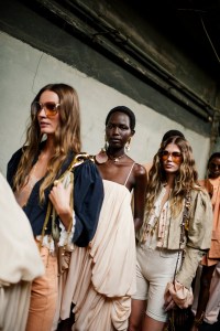 Backstage at Chloé Spring 2025 Ready-to-Wear Collection at Paris Fashion Week