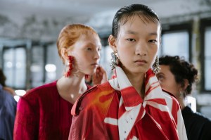 Backstage at Dries Van Noten Spring 2025 Ready-to-Wear Collection at Paris Fashion Week