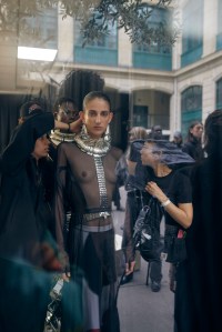 Backstage at Duran Lantink Spring 2025 Ready-to-Wear Collection at Paris Fashion Week