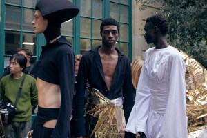 Backstage at Duran Lantink Spring 2025 Ready-to-Wear Collection at Paris Fashion Week