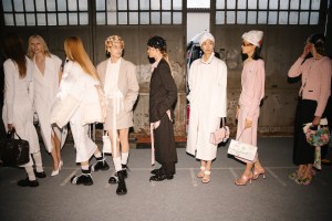Backstage at Moschino Spring 2025 Ready-To-Wear Collection at Milan Fashion Week