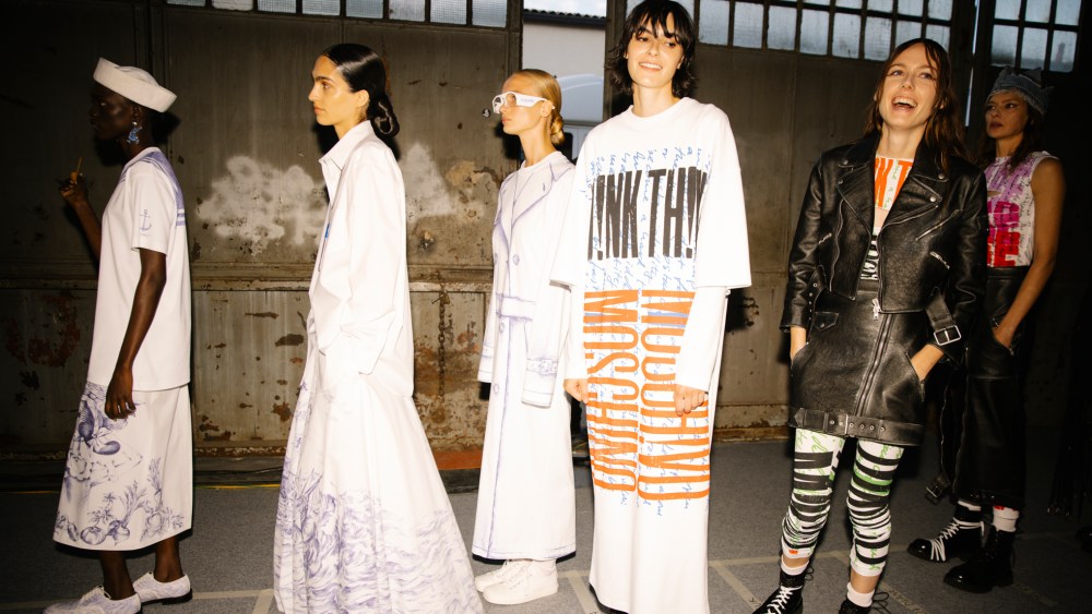 Backstage at Moschino Spring 2025 Ready-To-Wear Collection at Milan Fashion Week