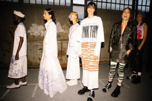 Backstage at Moschino Spring 2025 Ready-To-Wear Collection at Milan Fashion Week