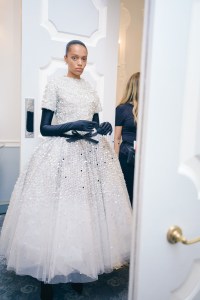 Backstage at Richard Quinn Spring 2025 Ready-To-Wear Collection at London Fashion Week