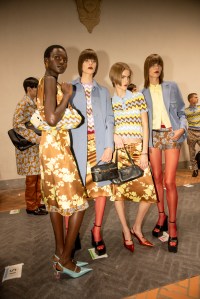 Backstage at Versace Spring 2025 Ready-To-Wear Collection at Milan Fashion Week