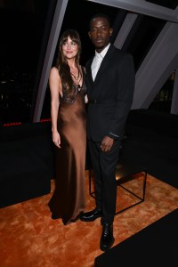 Dakota Johnson and Damson Idris at the Bulgari Studio Party during New York Ready to Wear Fashion Week on September 4, 2024 in New York, New York.