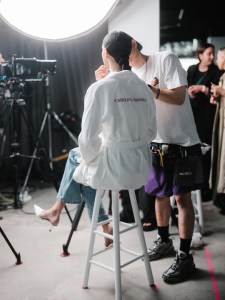 Backstage at the Coach spring 2025 ready-to-wear show at New York Fashion Week.