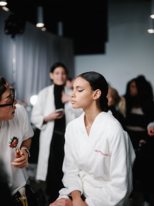 Backstage at the Coach spring 2025 ready-to-wear show at New York Fashion Week.