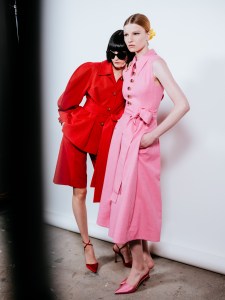 Backstage at the Coach spring 2025 ready-to-wear show at New York Fashion Week.