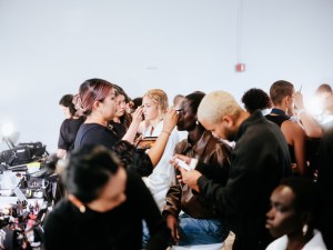 Backstage at the Coach spring 2025 ready-to-wear show at New York Fashion Week.