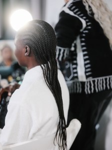 Backstage at the Coach spring 2025 ready-to-wear show at New York Fashion Week.