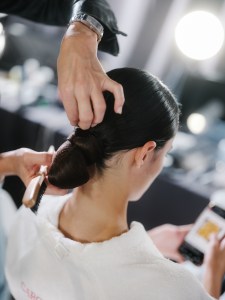 Backstage at the Coach spring 2025 ready-to-wear show at New York Fashion Week.
