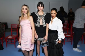 Chloe Fineman, Nina Dobrev and Liza Koshy at the Carolina Herrera Spring 2025 Ready-to-Wear show